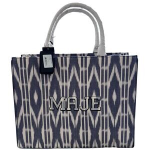 MAJE‎ Tie-Dye Canvas Ikat Tote Bag in Blue